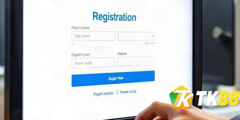 Điền thông tin vào form đăng ký TK88 trên máy tính