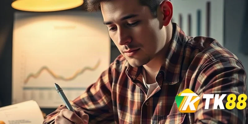 Người chơi đang ghi chép kết quả xổ số để tìm lô gan