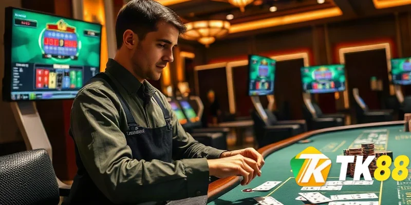 Dealer chuyên nghiệp tại SA Gaming đang chia bài